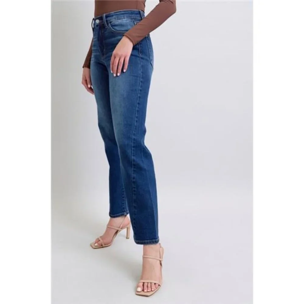 🔥 NWT Judy Blue Side Seam Detail Straight Jeans w Pockets, Stretchy, Dark Wash - Picture 5 of 7